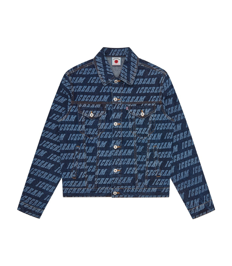 REPEAT LOGO DENIM TRUCKER JACKET