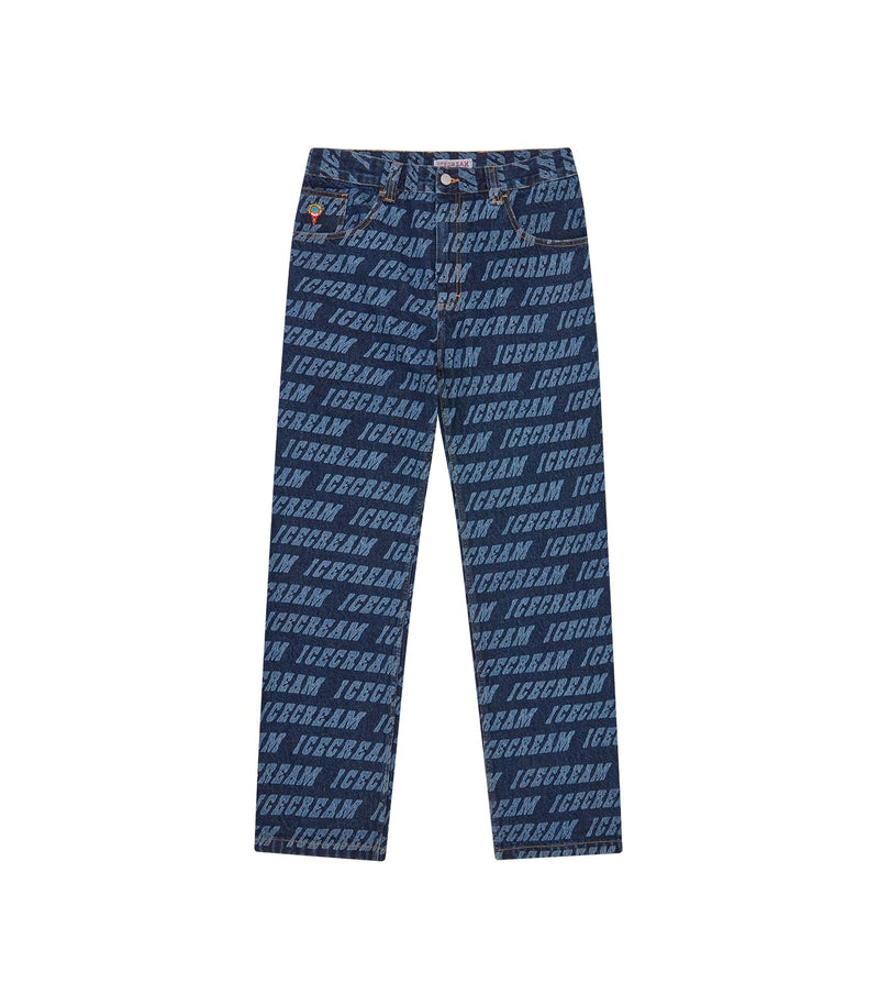 REPEAT LOGO DOUBLE SCOOP DENIM PANT