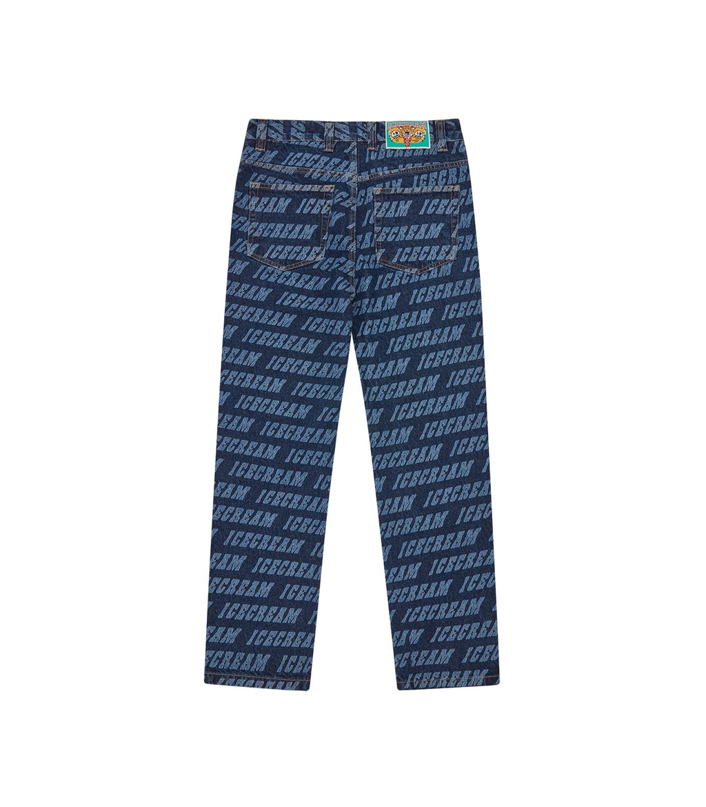 REPEAT LOGO DOUBLE SCOOP DENIM PANT