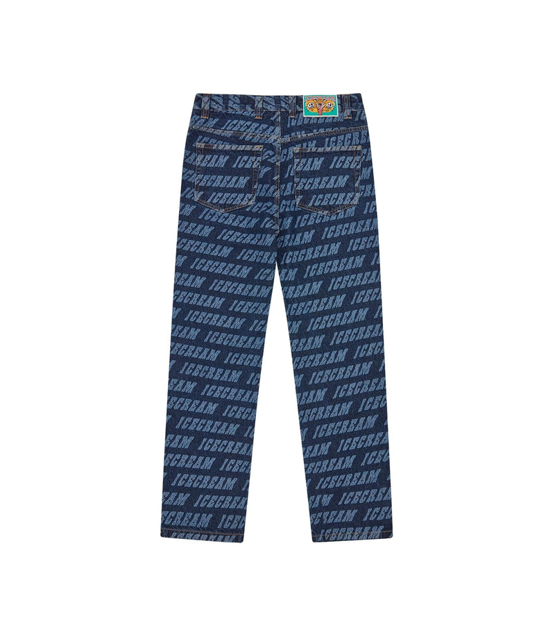 REPEAT LOGO DOUBLE SCOOP DENIM PANT