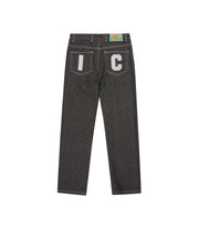 ICECREAM Ripstop running dog double scoop denim pants black