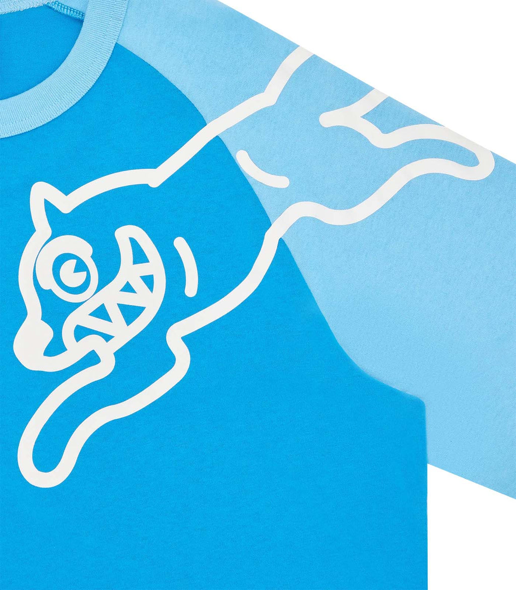 ICECREAM Running dog raglan LS t-shirt blue