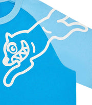 ICECREAM Running dog raglan LS t-shirt blue
