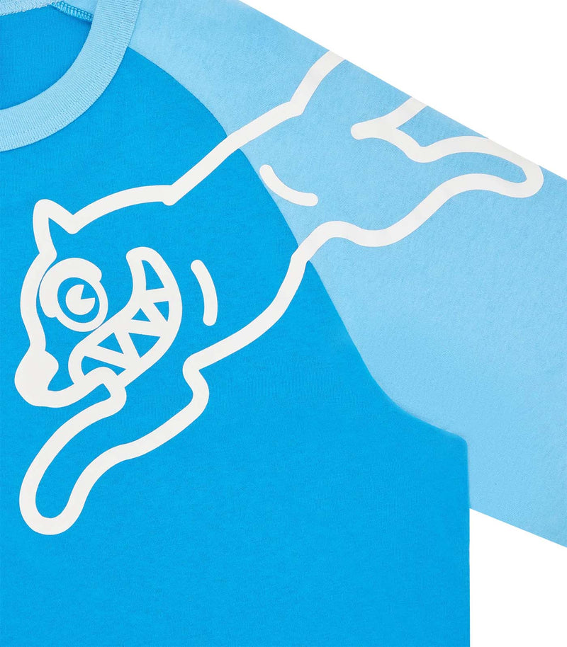 ICECREAM Running dog raglan LS t-shirt blue