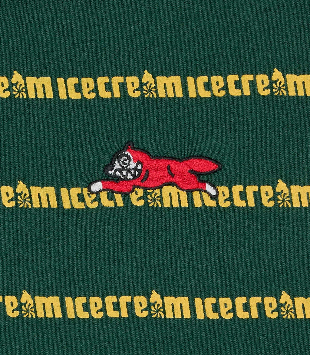 ICECREAM Running dog striped rugby shirt green