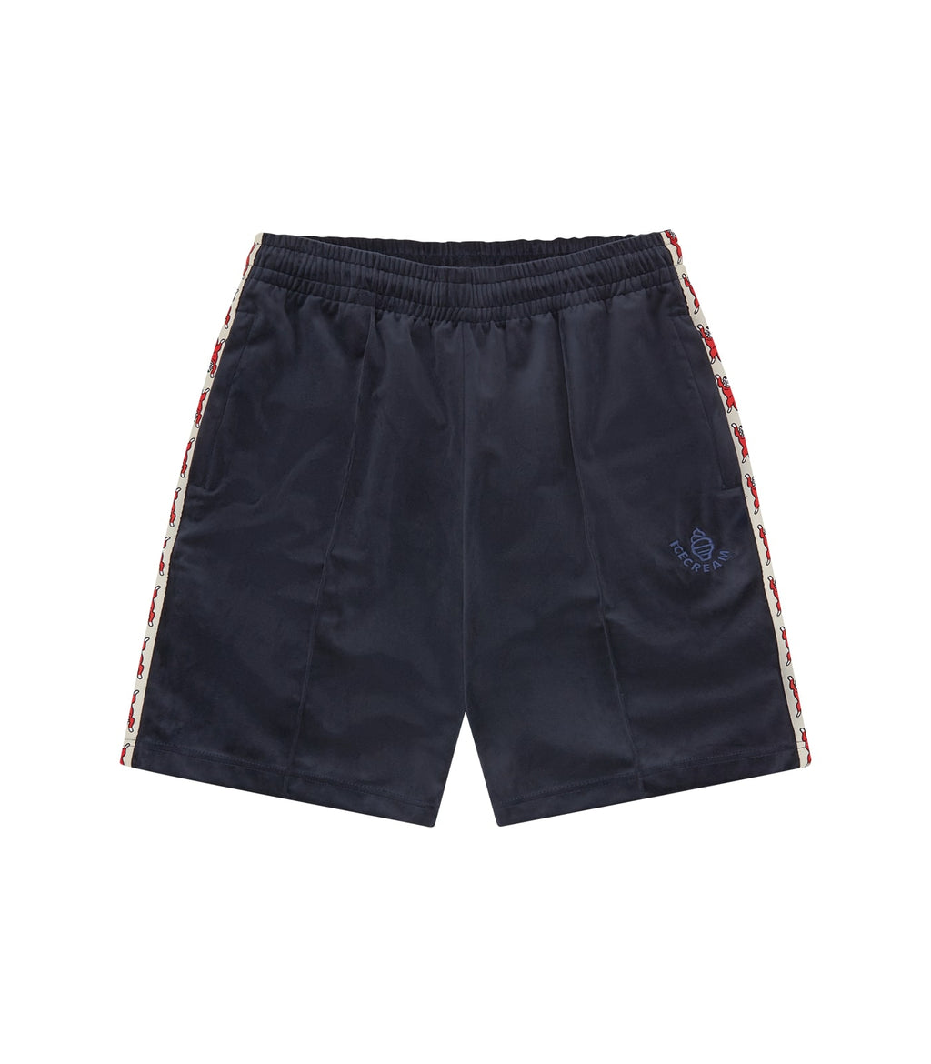 RUNNING DOG TAPED VELOUR TRACK SHORTS