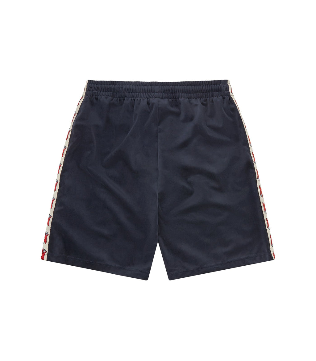 RUNNING DOG TAPED VELOUR TRACK SHORTS