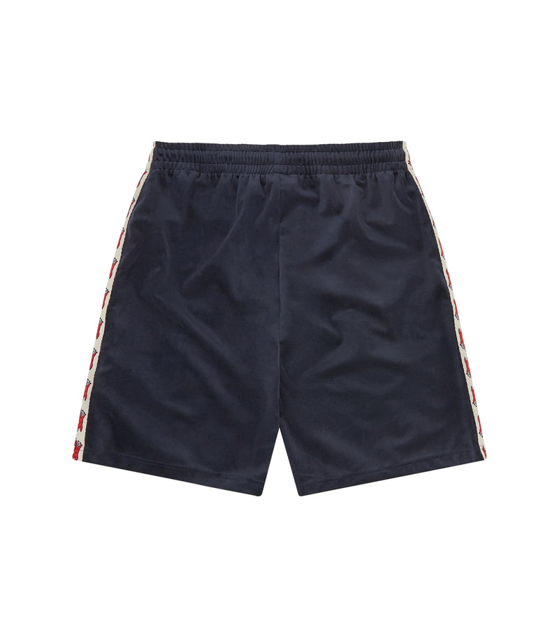 RUNNING DOG TAPED VELOUR TRACK SHORTS