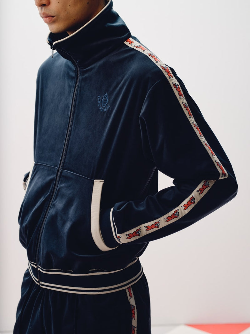 RUNNING DOG TAPED VELOUR TRACK TOP