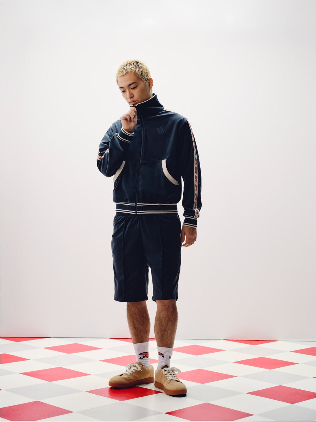RUNNING DOG TAPED VELOUR TRACK TOP