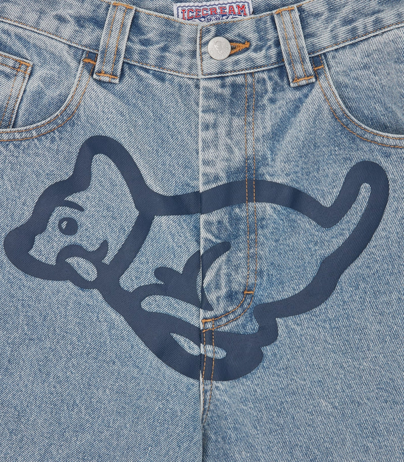 RUNNING PUPPY PATCH TRIPLE SCOOP DENIM PANT