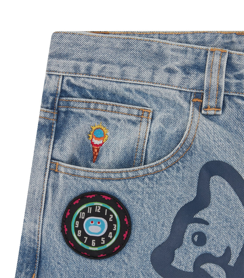 RUNNING PUPPY PATCH TRIPLE SCOOP DENIM PANT