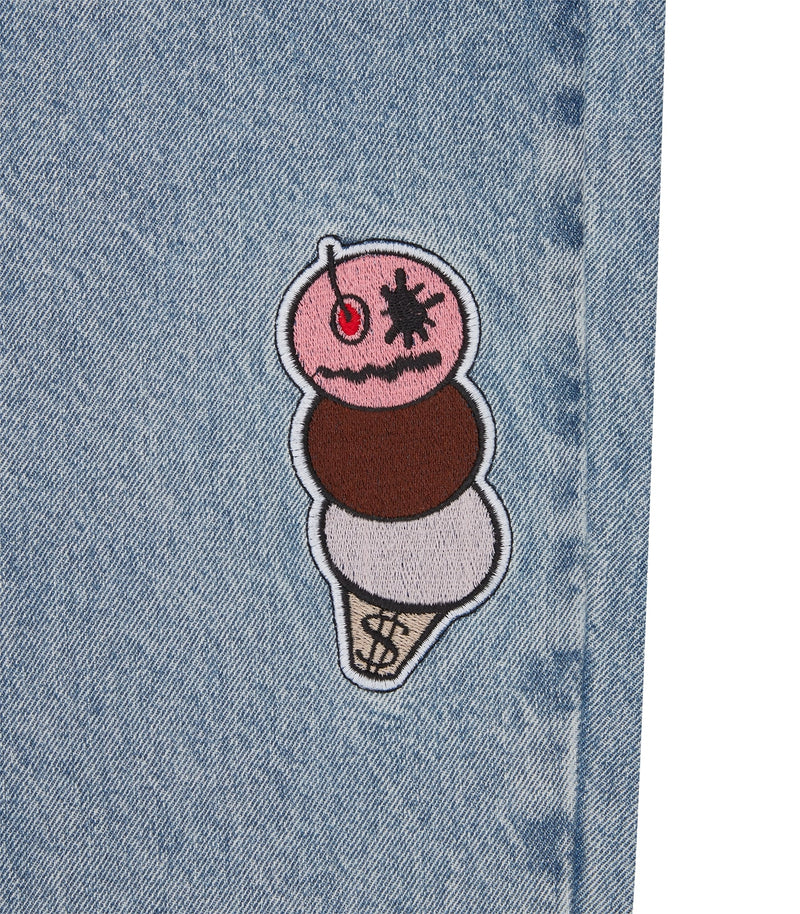 RUNNING PUPPY PATCH TRIPLE SCOOP DENIM PANT