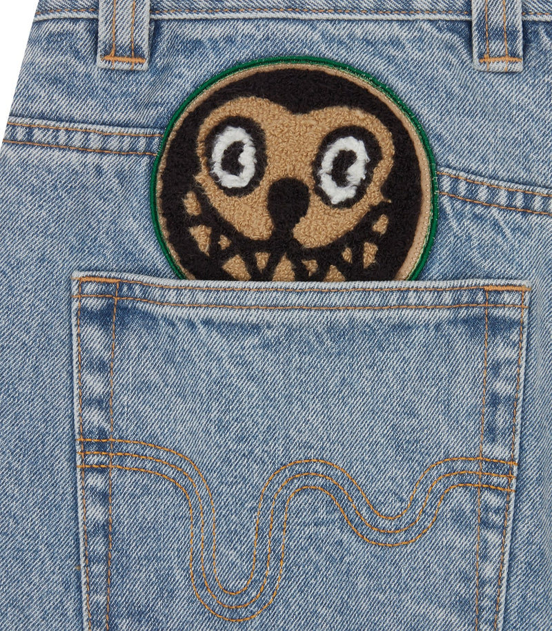 RUNNING PUPPY PATCH TRIPLE SCOOP DENIM PANT