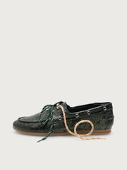 KIRRUNA Moc 11 shoes green pitone print
