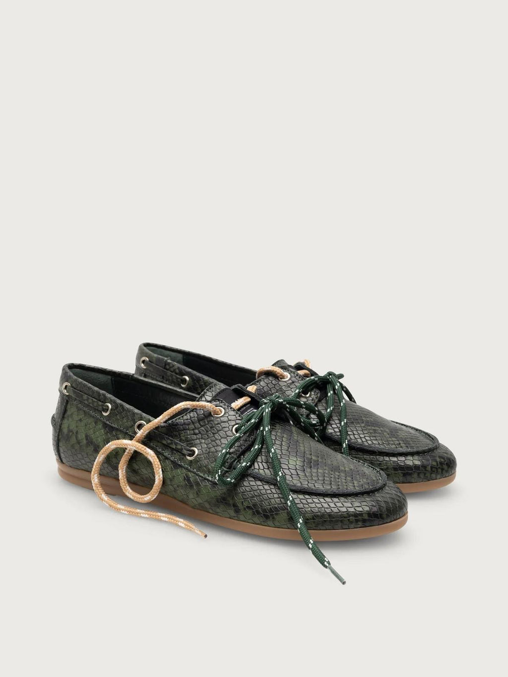KIRRUNA Moc 11 shoes green pitone print