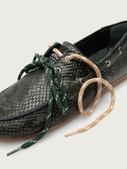 KIRRUNA Moc 11 shoes green pitone print