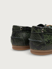 KIRRUNA Moc 11 shoes green pitone print