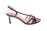 LOLA CRUZ Sandals dark brown metallic leather - Shop at Monar Antwerp