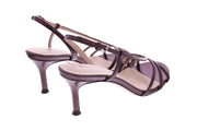 LOLA CRUZ Sandals dark brown metallic leather - Shop at Monar Antwerp