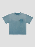 MISBHV Hand writing teal t-shirt