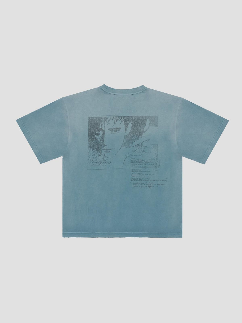 MISBHV Hand writing teal t-shirt