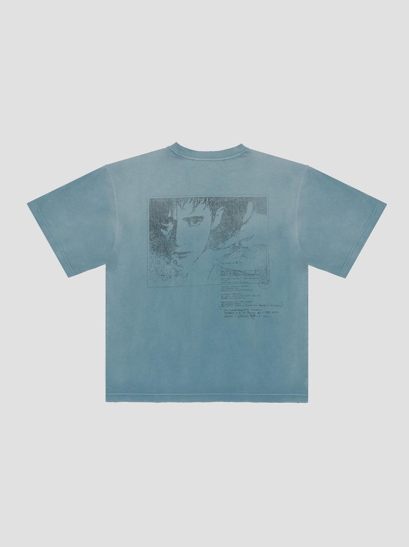 MISBHV Hand writing teal t-shirt