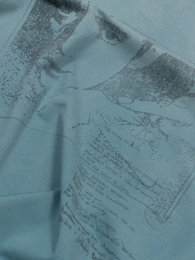 MISBHV Hand writing teal t-shirt