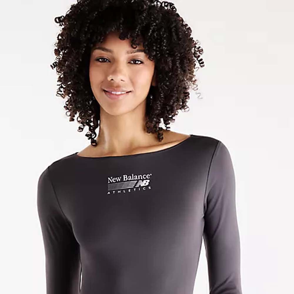 NEW BALANCE Trackside longsleeve bodysuit black cement