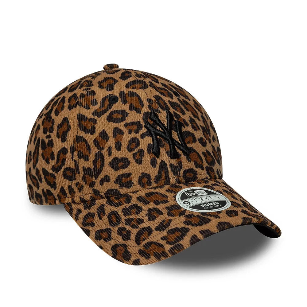 NEW ERA NY Yankees womens MLB leopard cord beige 9forty adjustable cap