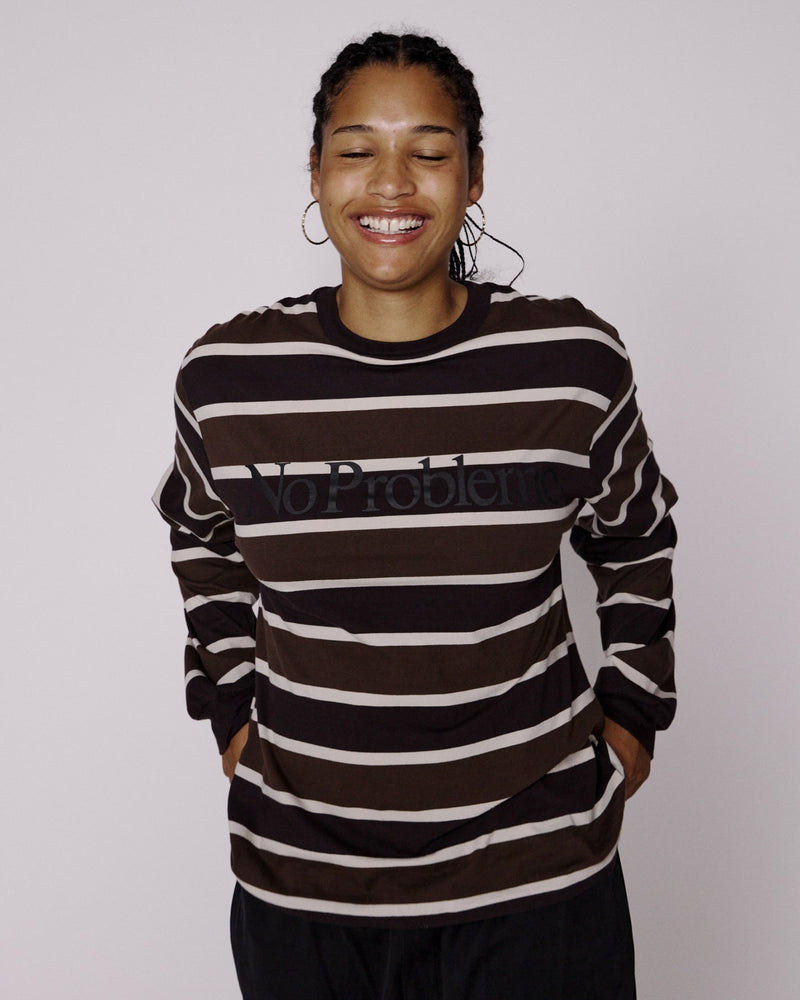 NO PROBLEMO STRIPED LS TEE