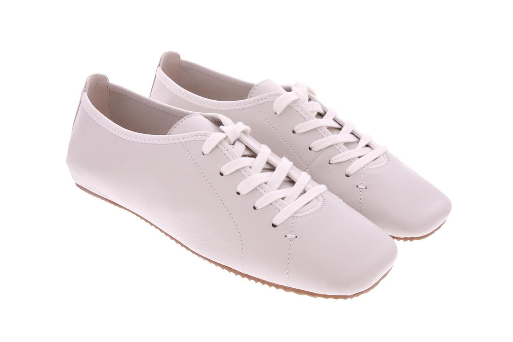 OA Non-fashion Ele lace up shoes off white leather