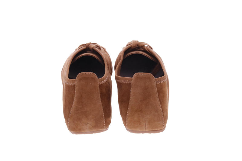 OA Non-fashion Ele lace up shoes tan brown suede