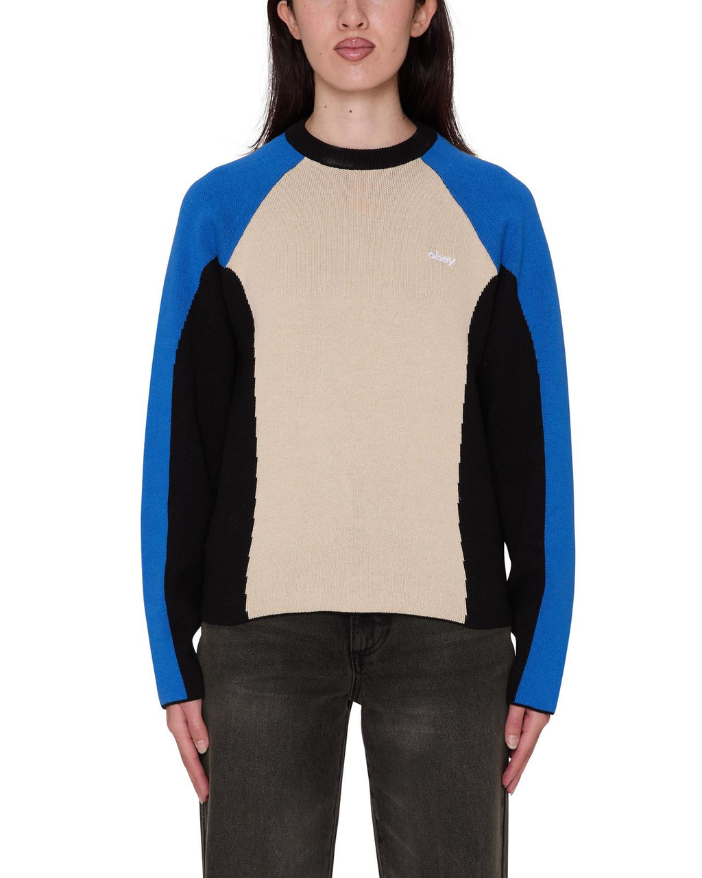 OBEY Angie crew sweater cream multi