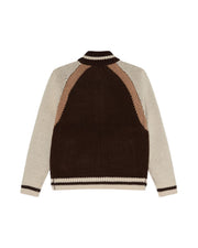 OBEY Aven zip up sweater brown multi