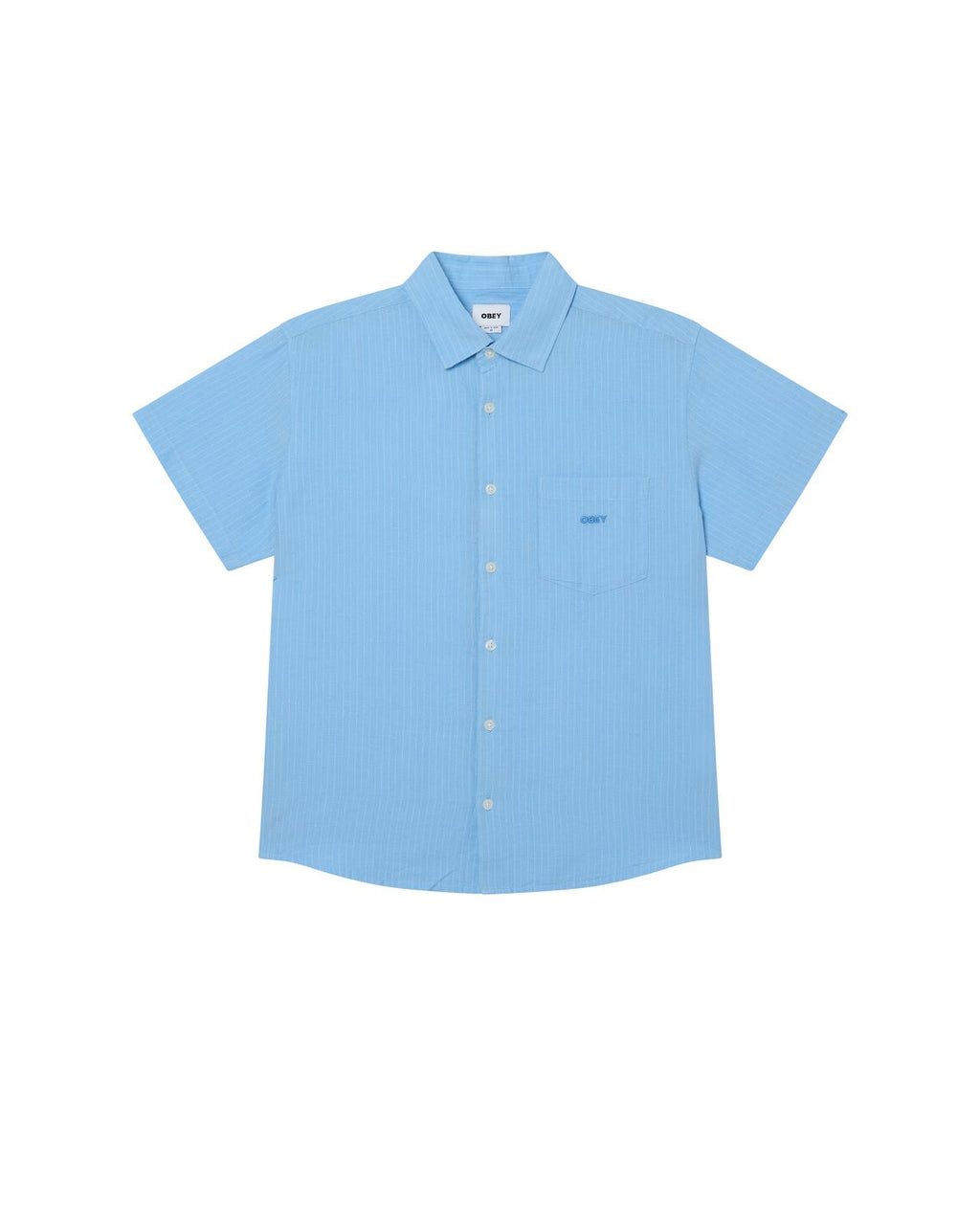 OBEY Barry woven shirt sky blue