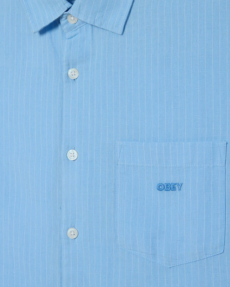 OBEY Barry woven shirt sky blue
