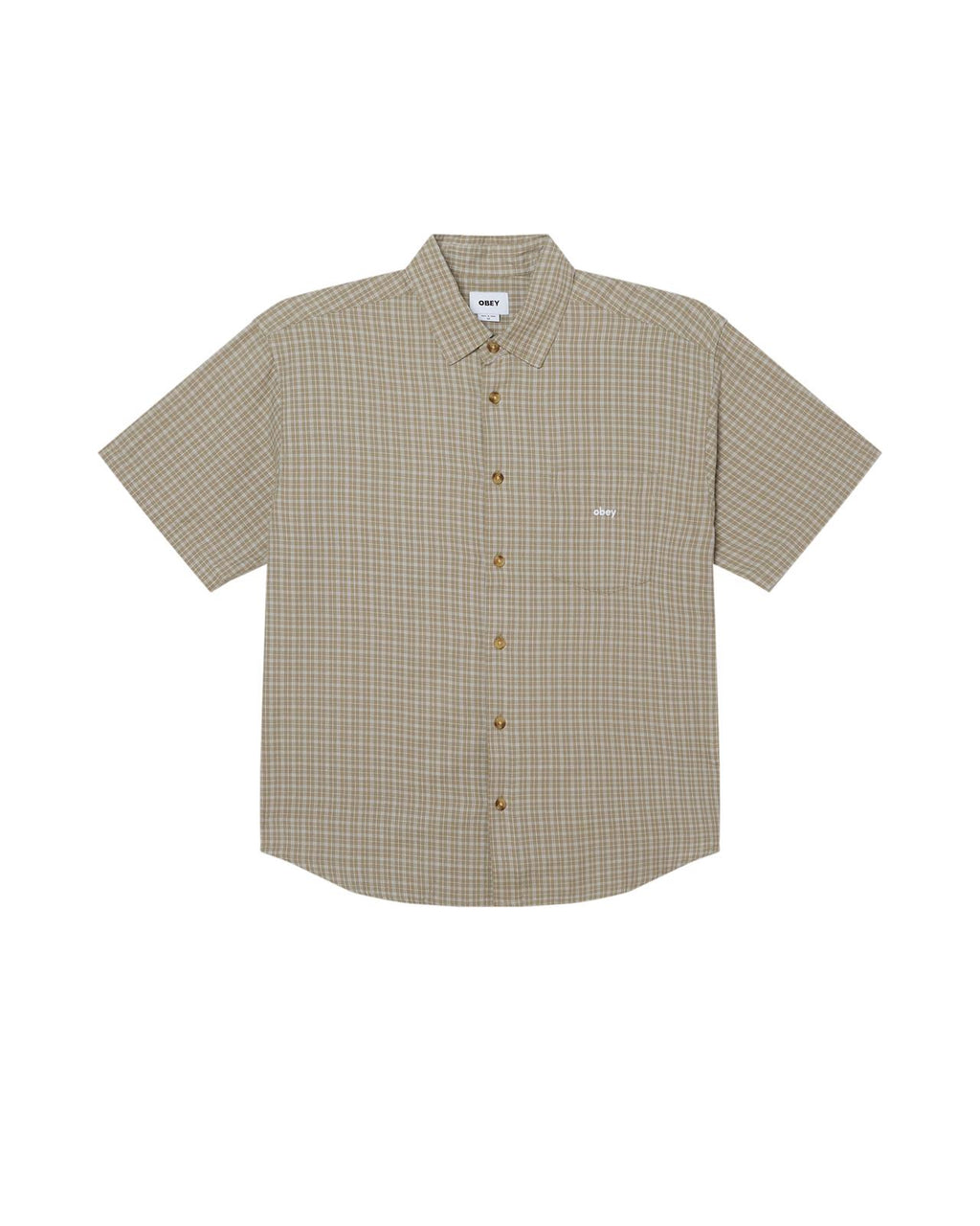 OBEY Bigwig Ian woven shirt dried sage multi