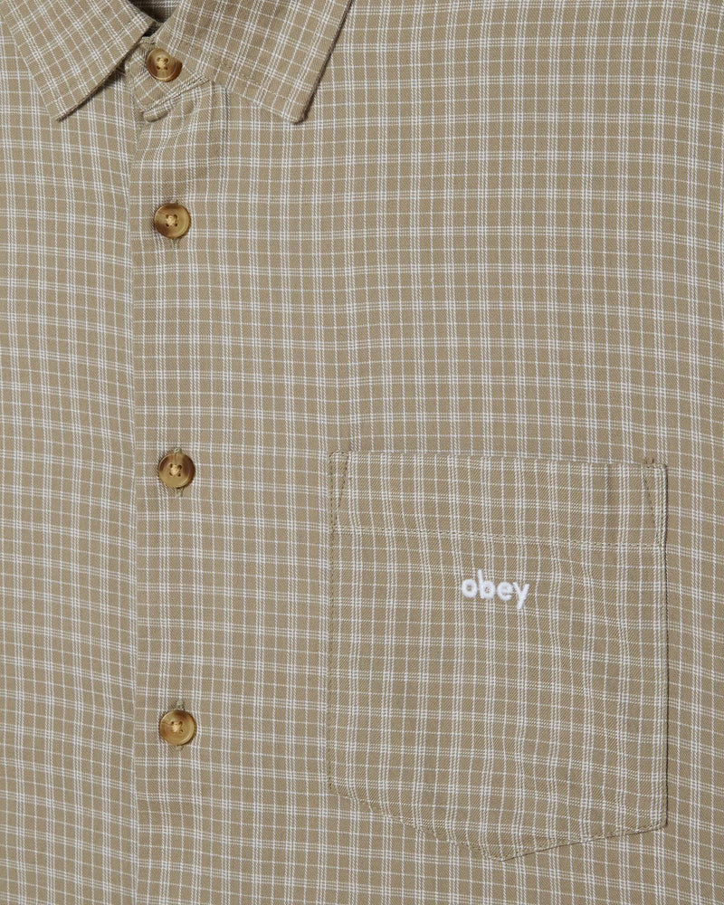 OBEY Bigwig Ian woven shirt dried sage multi
