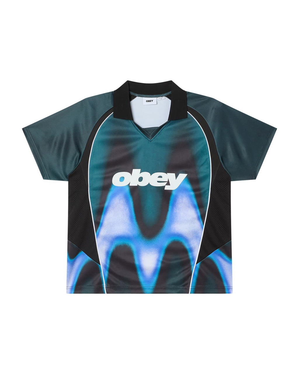 OBEY Blurred soccer jersey dark teal multi