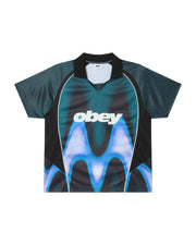OBEY Blurred soccer jersey dark teal multi
