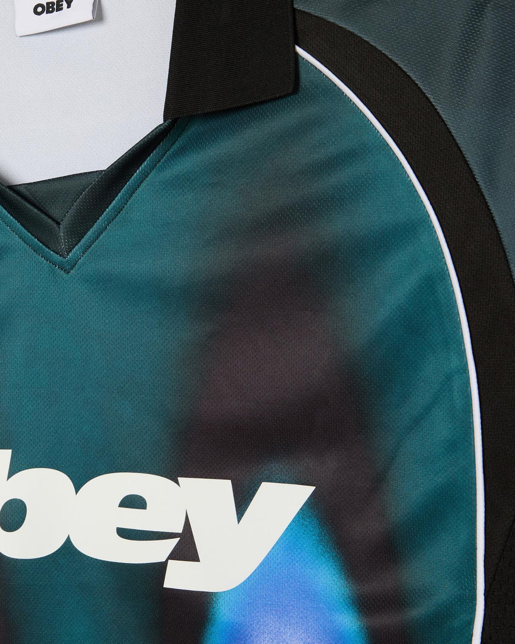 OBEY Blurred soccer jersey dark teal multi