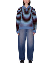 OBEY Colette polo sweater coronet blue multi