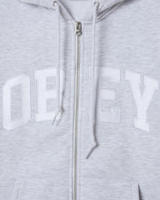 OBEY Collegiate zip hoodie ash grey