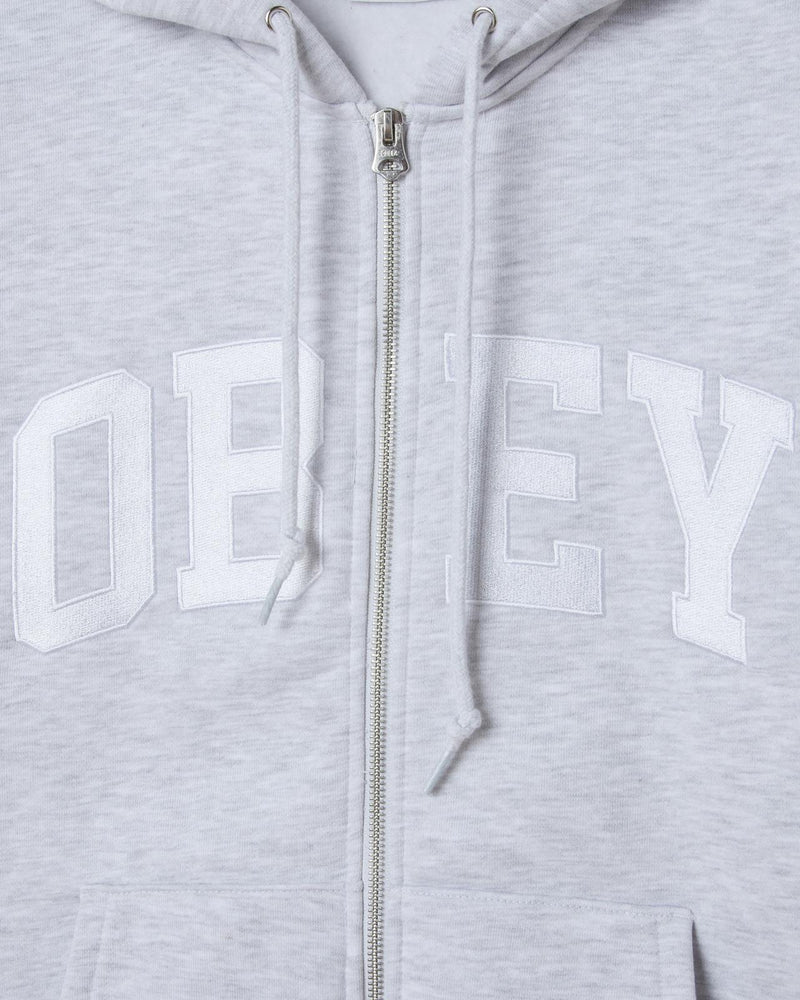 OBEY Collegiate zip hoodie ash grey