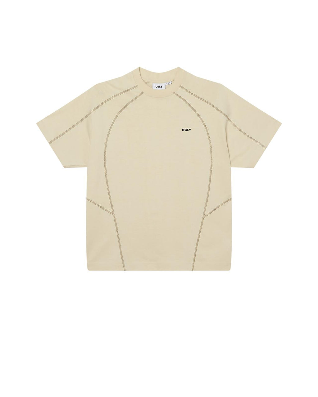OBEY Contrast stitch tee silver birch