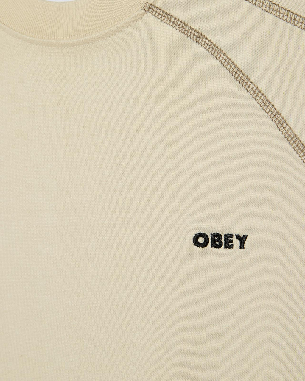 OBEY Contrast stitch tee silver birch