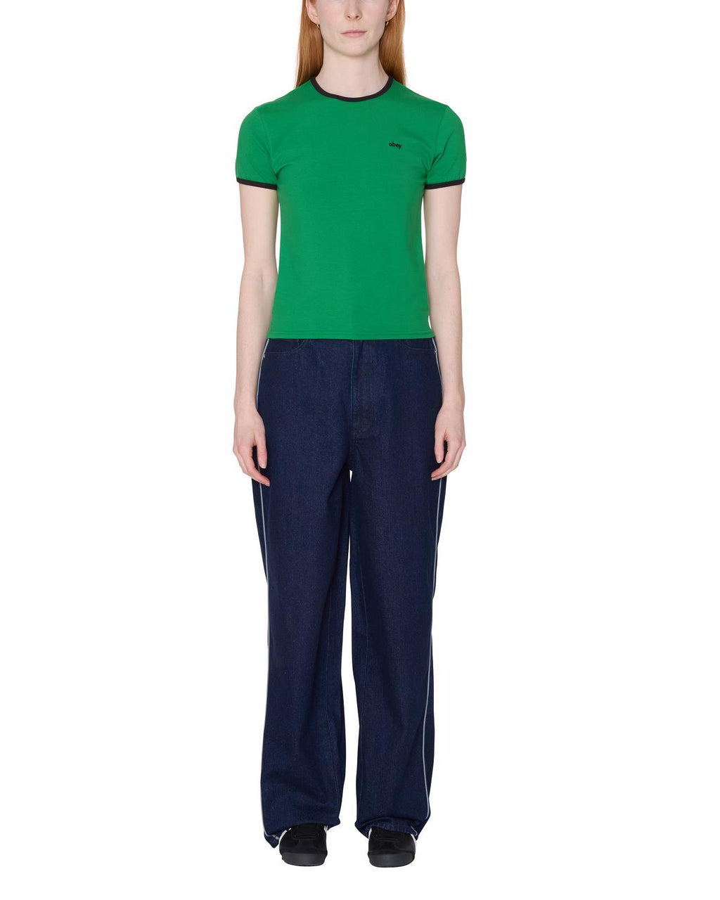 OBEY Duvall ringer SS tee green