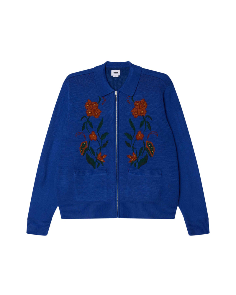 OBEY FLORAL ZIP CARDIGAN