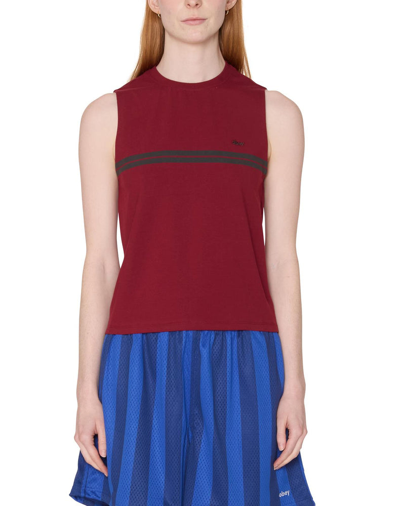 OBEY Freya stripe tank red